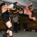 Brad Armstrong dropkicks Brad Anderson