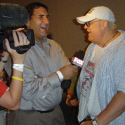 FOX Charlotte Sports Anchor Bruce Snyder interviews Dusty Rhodes